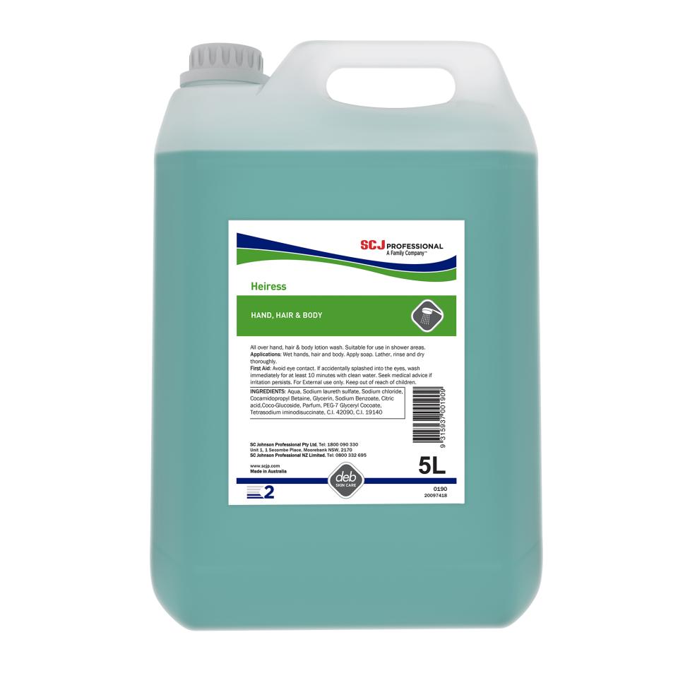 SC Johnson Pro Heiress Hand & Hair & Body Wash 5L Bottle