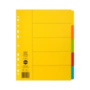 Marbig Dividers A4 Manilla Extra Wide Bright Coloured 5 Tab