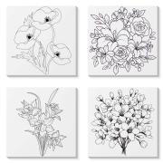 Arbee Canvas Pre Printed Designs Pack Of 4