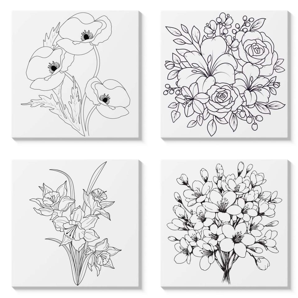 Arbee Canvas Pre Printed Designs Pack Of 4 Image