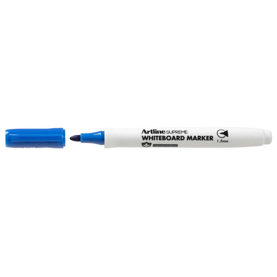 Artline Antimicrobial Whiteboard Markers Blue Pack 12 Image