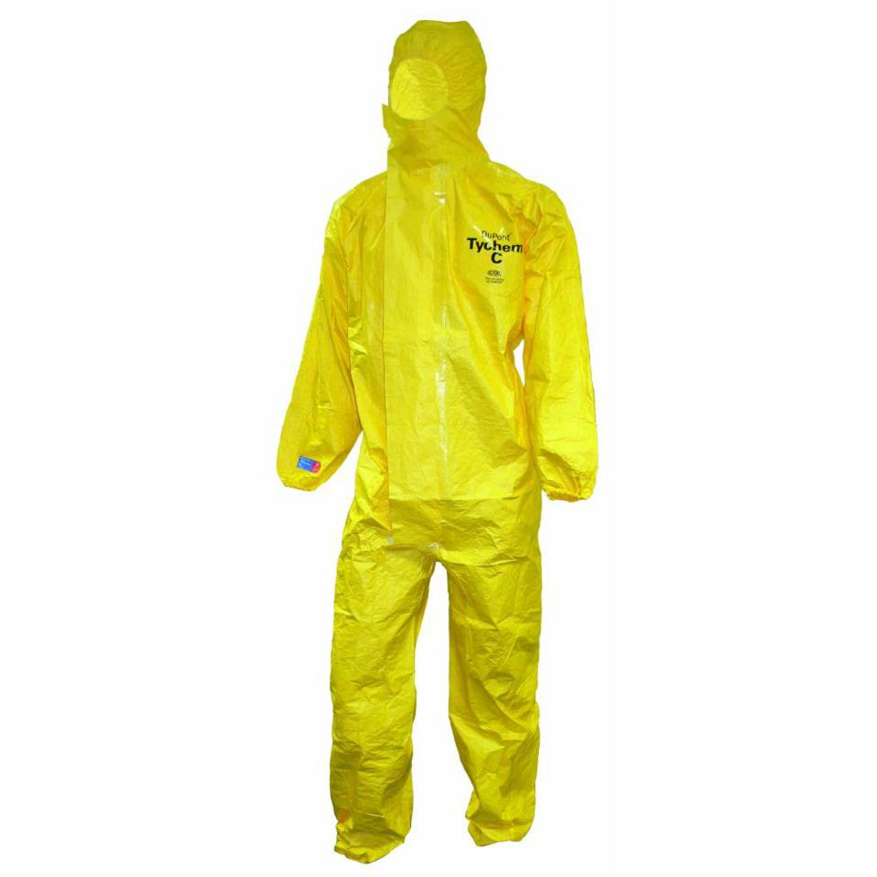 Dupont Tyvek Tychem C Cha5 Hooded Coverall Type 3 Yellow Over Sized Each