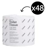 Cleera Toilet Tissue 2Ply Roll 400 Sheets Carton 48