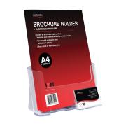 Deflecto Brochure Holder With Business Card Holder Free Standing A4 Clear