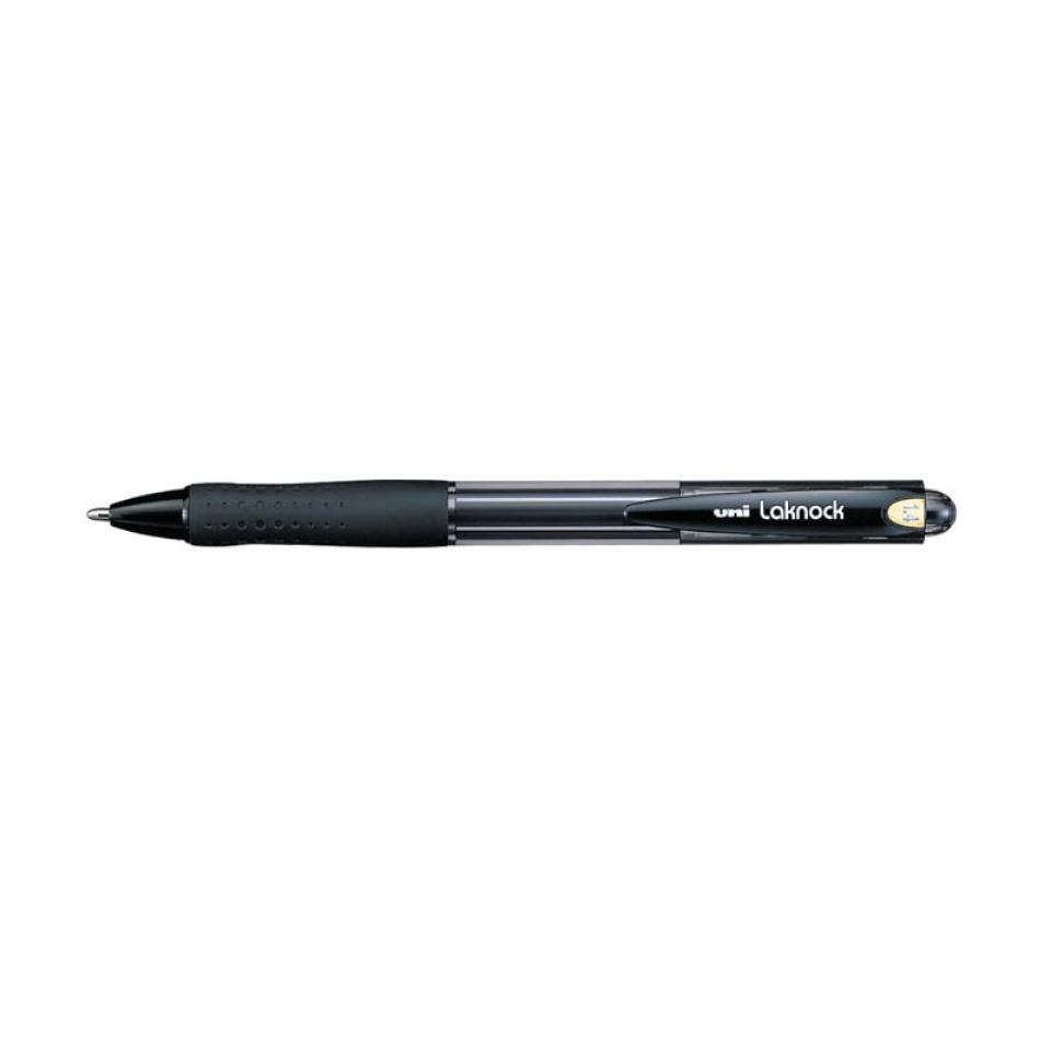 Uni-ball Laknock Retractable Ballpoint Pen Broad 1.4mm Black Box 12 | Winc