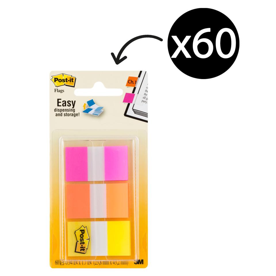 Post-It Flags Translucent Flags 25 x 45mm Assorted Pack 3
