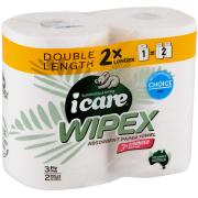 Icare Paper Towel 3ply 120 Sheets Fsc Recycled 2 Pack