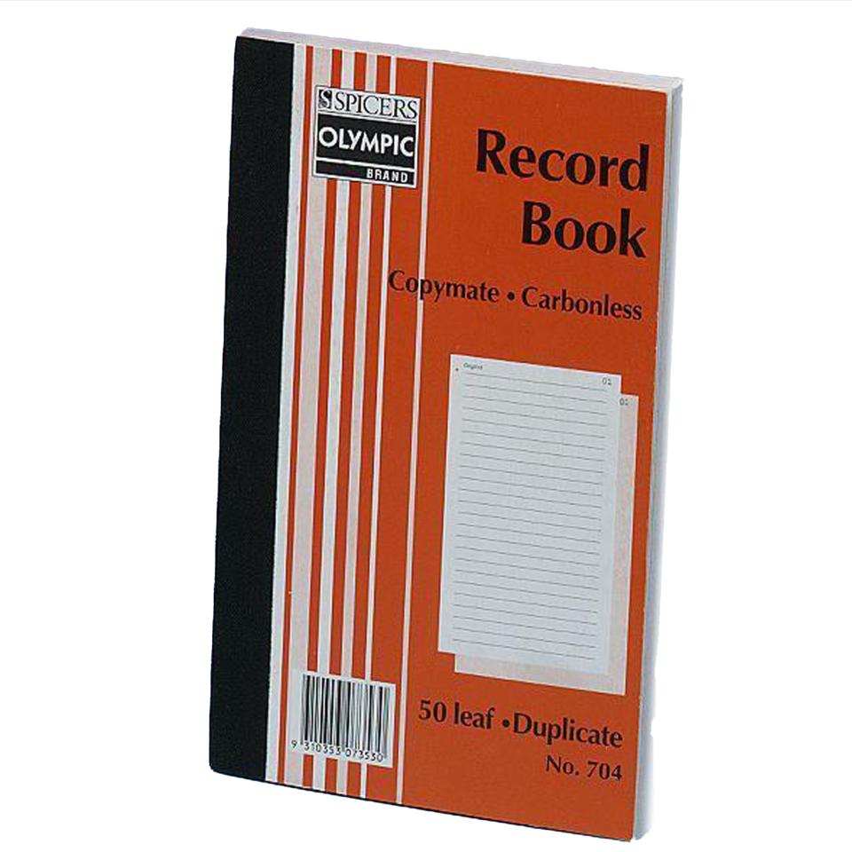 Olympic No. 704 Duplicate Carbonless Record Book Feint Lined 200X125mm ...