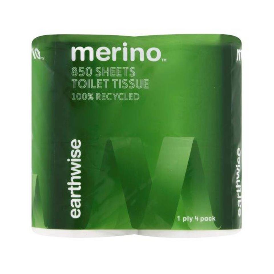 Merino Earthwise Recycled Toilet Tissue Paper 1 Ply Pack Of 4