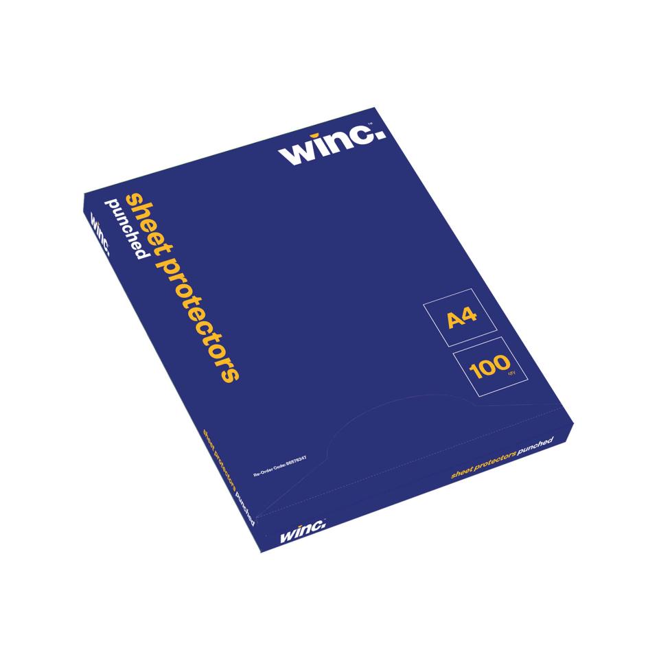 Winc Sheet Protector A4 Punched Box 100 Winc