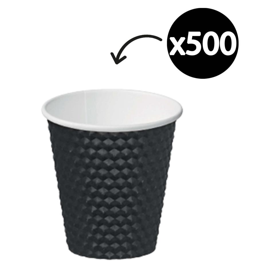 Castaway Paper Hot Cup Dimple 8Oz/280ml Black Carton 500