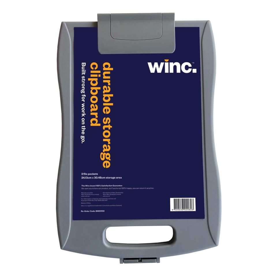 Winc Clipboard Storage Case Black or Grey Assorted
