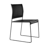 Buro Maxim Sled Base Mesh Back Visitor Chair In Black With Black Powdercoated Frame
