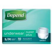 Depend 19610 Underwear Unisex Super Plus Small / Medium Carton 40
