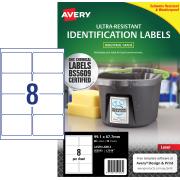 Avery Ultraresistant Label White L7914  8up 99.1 x 67.7mm Pkt 10