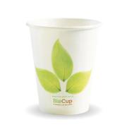 Biopak Single Wall Biocup 8Oz/270ml White Leaf Design Carton 1000
