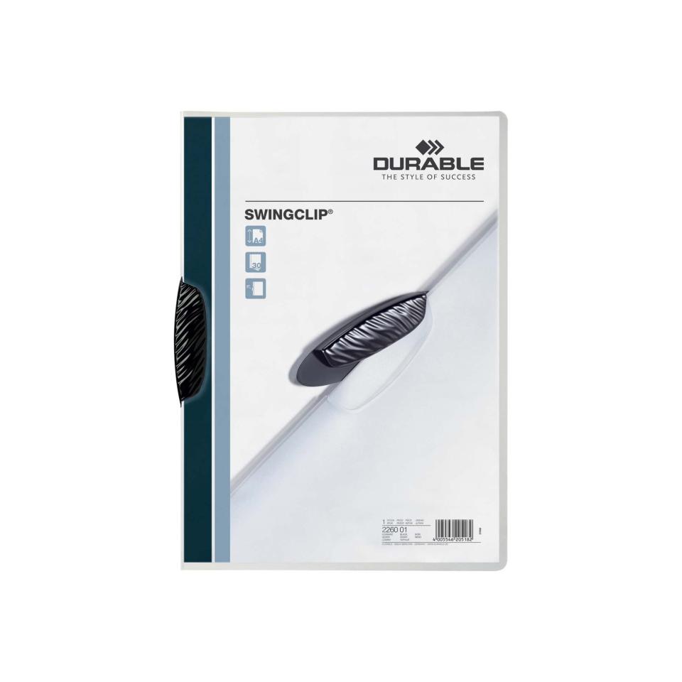 Durable File Durable Clear Covers Swing Clip Black | Winc
