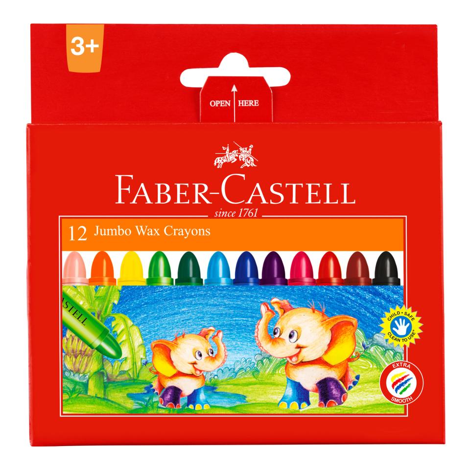 Faber-Castell Jumbo Wax Crayons Bright Pack 12