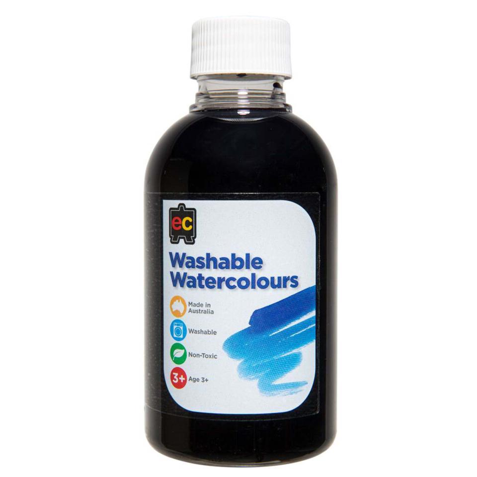 Educational Colours Washable Watercolour 250ml Black Image