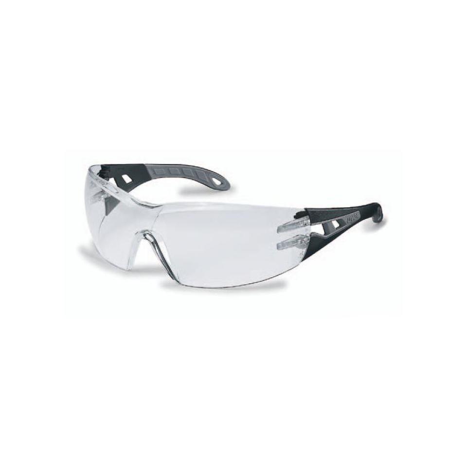 Uvex Pheos Safety Spectacle Black/Grey Supravision Clear Lens