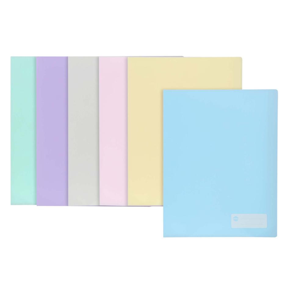 Marbig Display Book A4 Non-refillable 20 Pocket Pastel Assorted Pack 6 ...