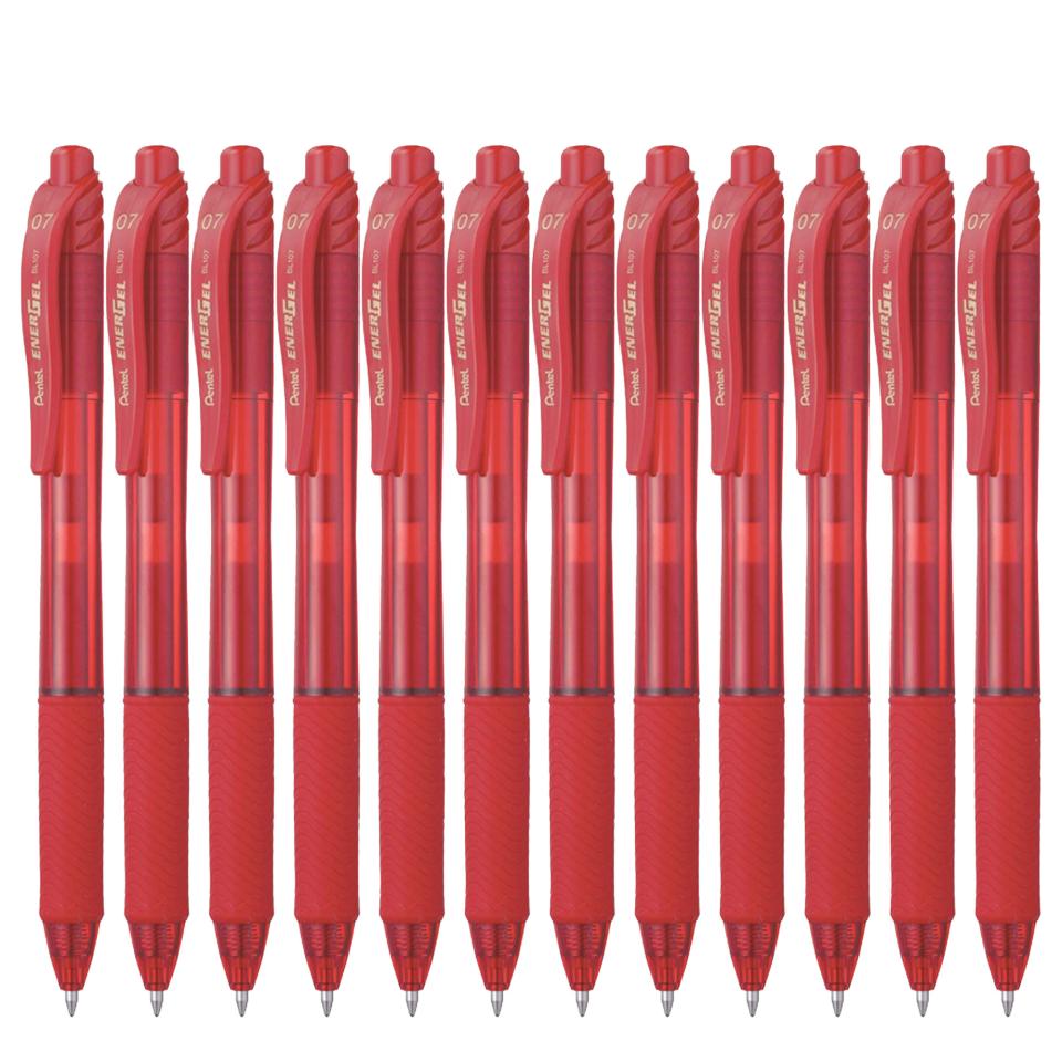 Pentel EnerGel-X BL107 - Set di 3 penne roller con punta 0,7 mm, colore: Rosso