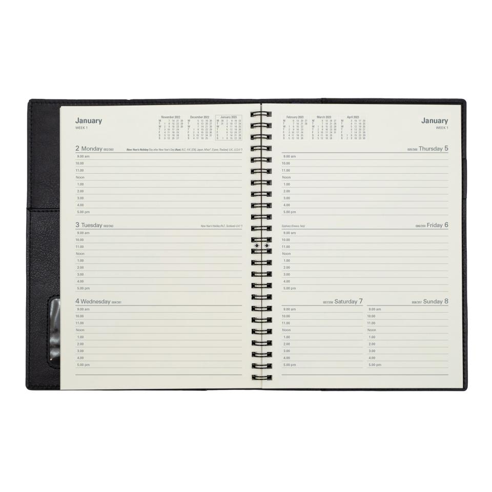 Winc Hardcover Spiral Notebook Ruled A4 200 Pages Black