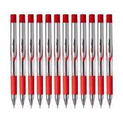 Officemax Ballpoint Pen 1.0mm Rubber Grip Red Box 12
