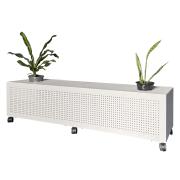 Steelco Grow Mobile Planter Box Half Height 2Planter+2Seater 475h x 1800w x 450d 2 Pot White Satin