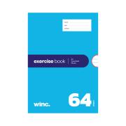 Winc Exercise Book A4 11mm Ruled 56gsm Red Margin 64 Pages