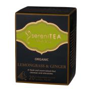 Serenitea Infusions Fairtrade Organic Lemongrass Ginger Pyramid Tea Bags Pack 20
