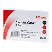 Esselte System Cards Ruled 4X6 White Pack 100