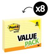Post-it Lined Notes 101 x 152mm Canary Yellow Pack 8