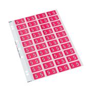 Codafile 162505 Numeric 25mm Label '5' Pink Pack 200 labels