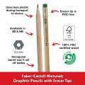 Thumbnail image of Naturals Graphite Pencils 2B with Eraser Tip - Pack of 6