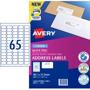 Avery Address Labels with Quick Peel for Laser Printers - 38.1 x 21.2mm - 2600 Labels (L7651)