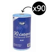 Tuf Calypso Food Service Antibacterial Wipes Blue Roll 90 Sheets