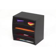 Marbig Wood Desktop Stor-A-File Organizer 4 Tier Black