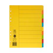 Marbig Dividers A4 Manilla Extra Wide Bright Coloured 10 Tab