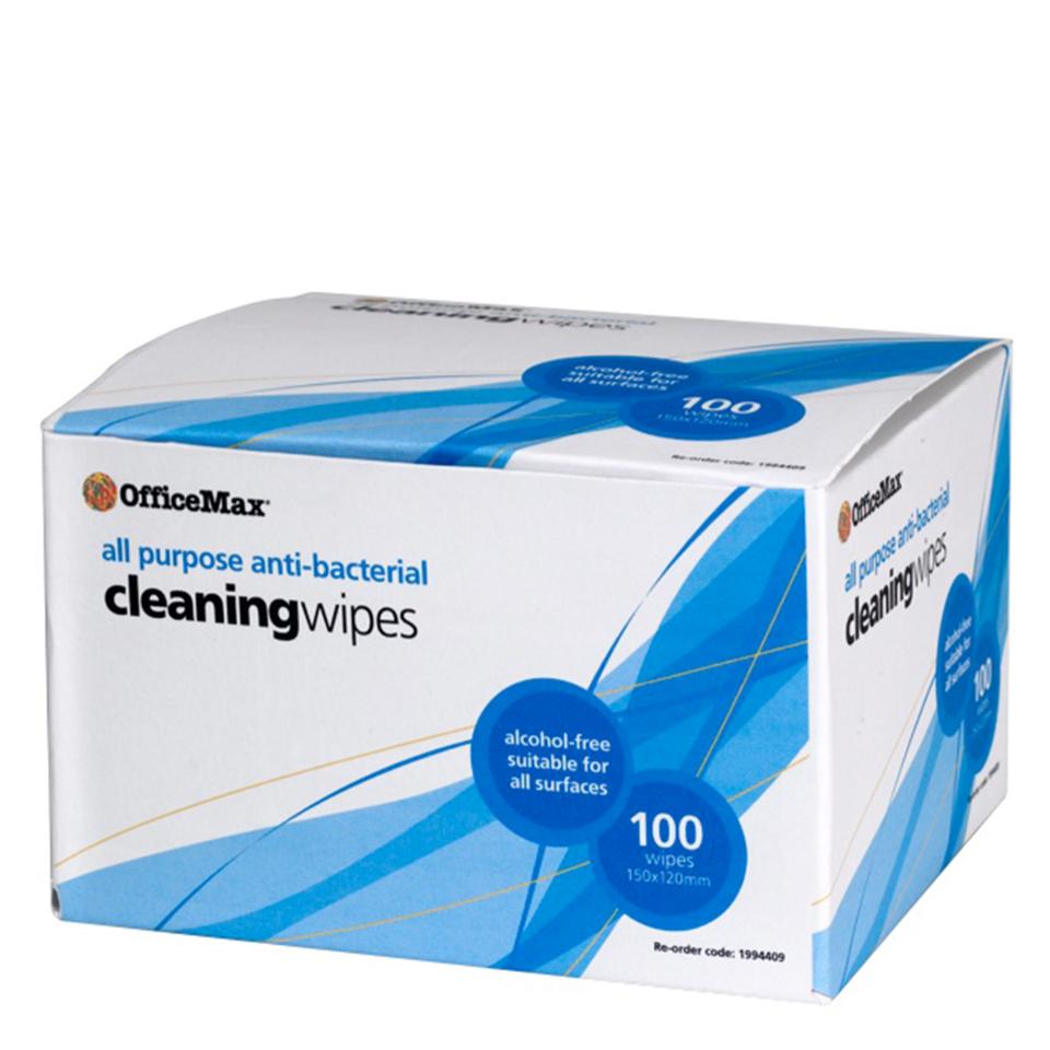 Officemax All Purpose Antibacterial Cleaning Wipes Box 100 Winc