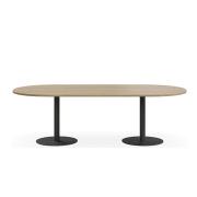 DDK Duo Versa Boardroom Table Young Beech and Black Powdercoat base 2100mm wide