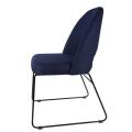 Thumbnail image of Durafurn Semifreddo Chair Black Sled Base In Navy Woven Fabric
