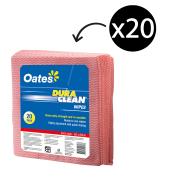 Oates Clean Durawipes Sheets 60X60cm Red Pack 20