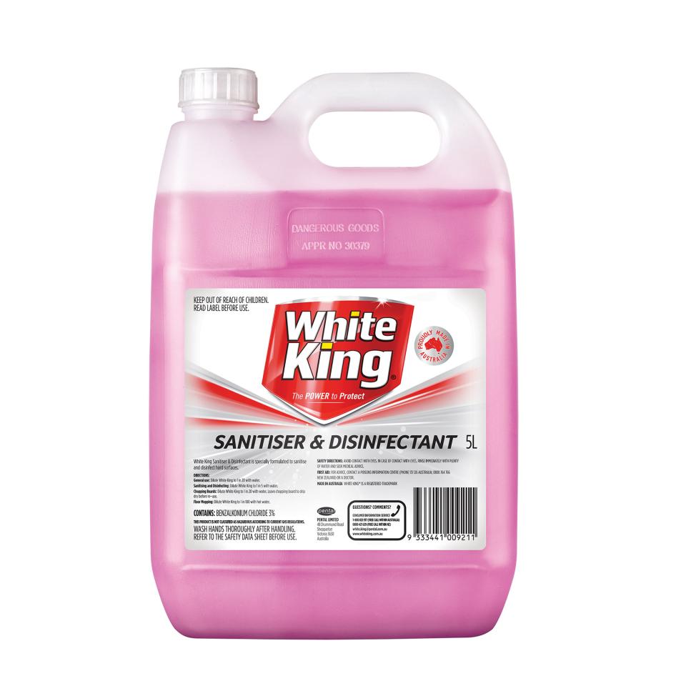 White King Sanitiser And Disinfectant 5 Litre Each