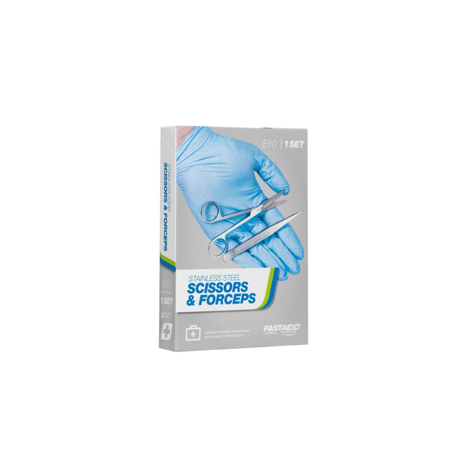 E10 FastAid Instrument Set (12.5cm Stainless Steel Scissors And Forceps) Image