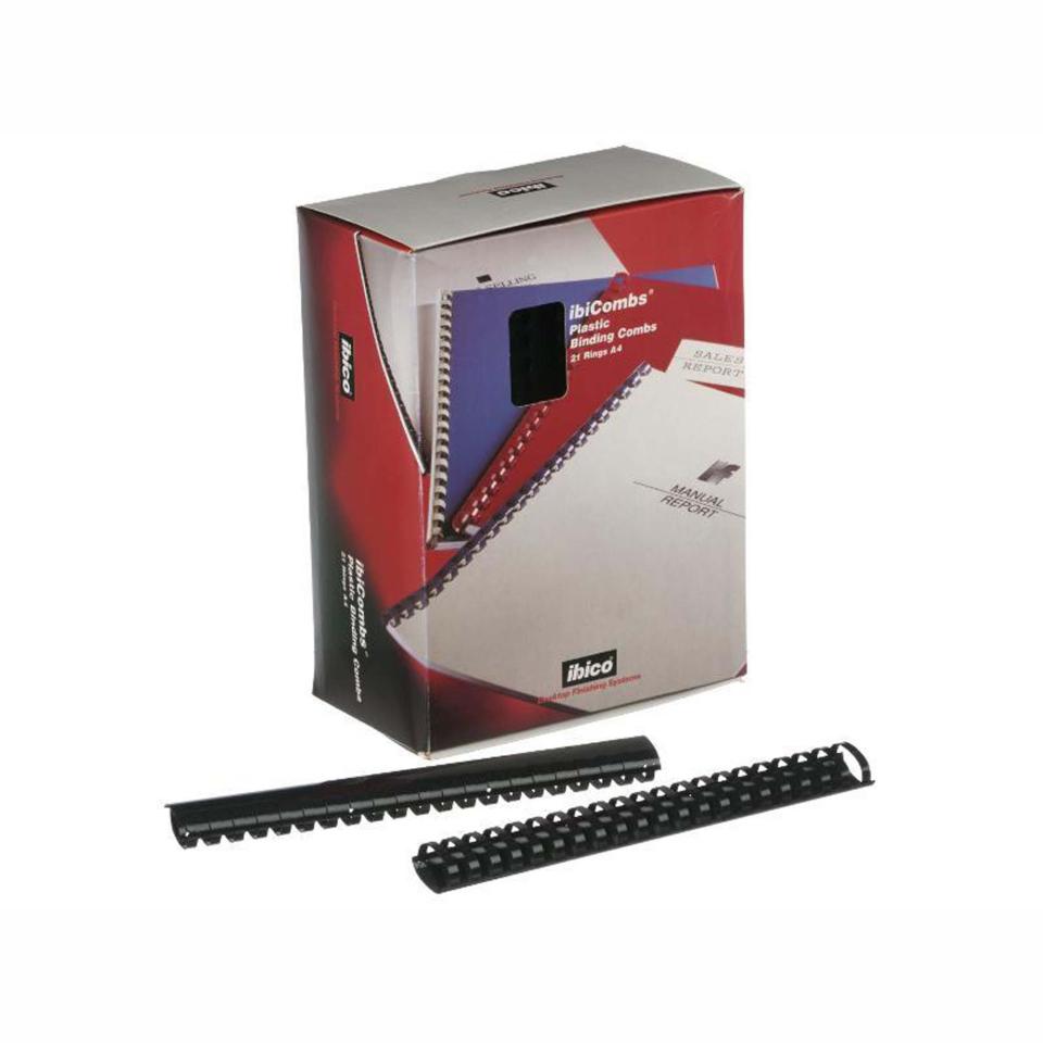 GBC 38 mm Wire Binding Combs A4 21 Ring Black Pack 50 Image