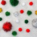 Thumbnail image of Xmas Pom Poms Tinsel Large 12 Pieces