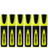 Officemax Yellow Desk Style Highlighters Chisel Tip Pack 6