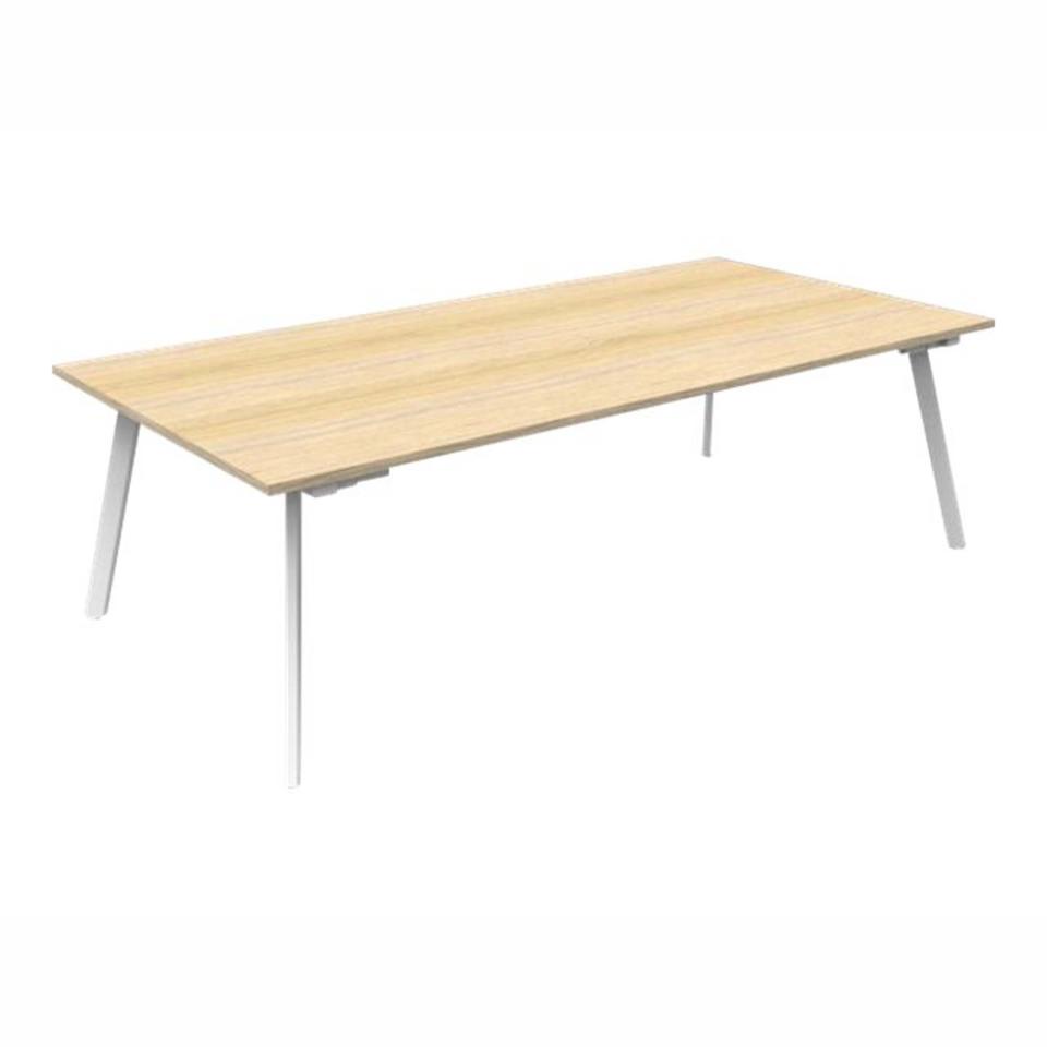 Eternity Meeting Table Natural Oak And White 2400 x 1200 mm