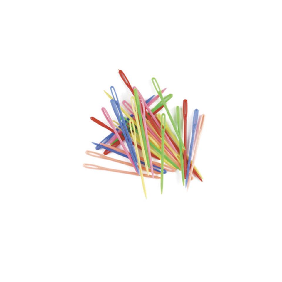 Plastic Needles 75mm Long Multicoloured Pack 32